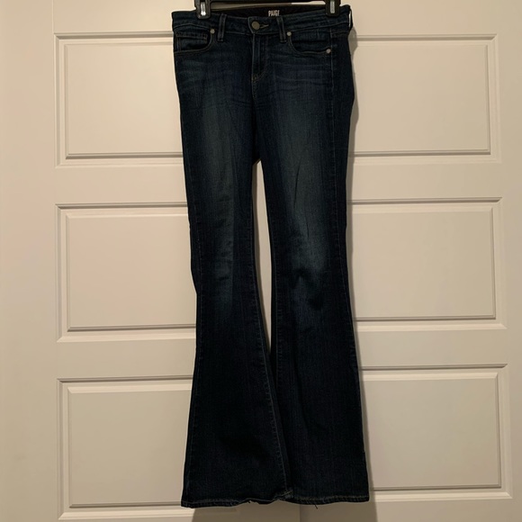 Paige Flared Dark Wash Jeans - Picture 1 of 6